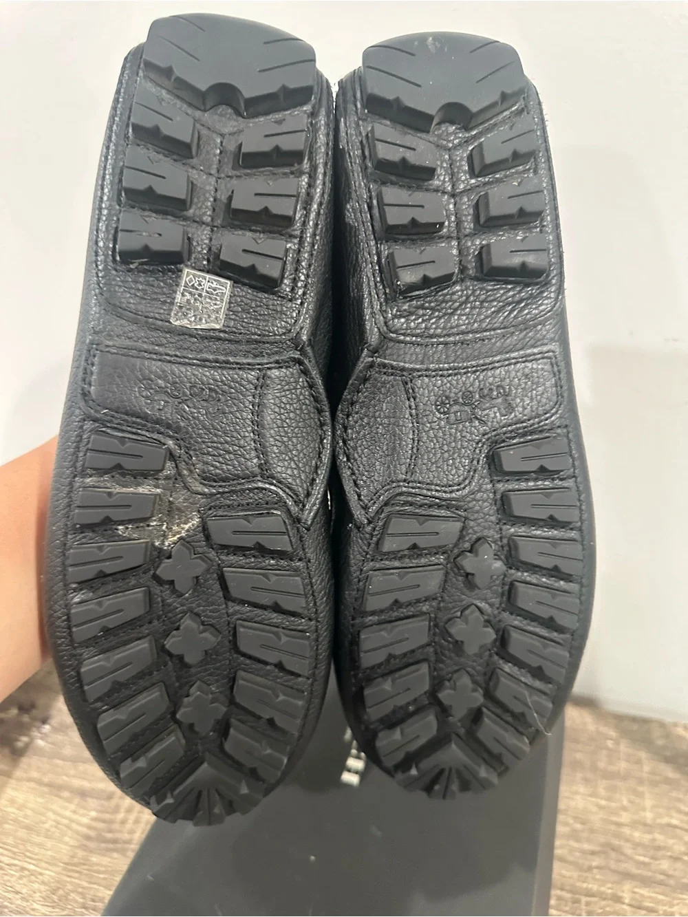 Coach Black Leather Men's Loafers with Gold Bit